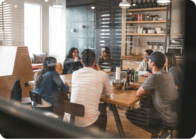 Group of business people working in office